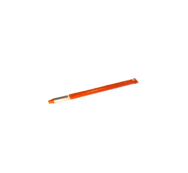 A orange pencil with a white tip.