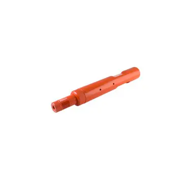 A red plastic tube with holes in it.