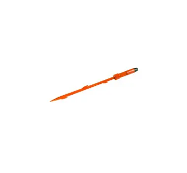 A orange stick with an arrow on it.