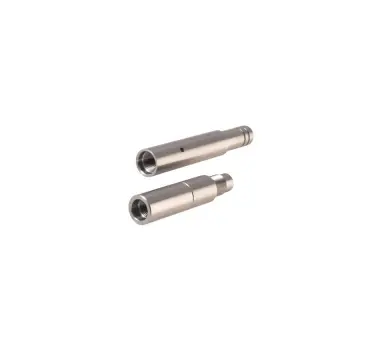 A pair of metal bolts with one end missing.