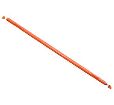 A long orange stick with an arrow on it.