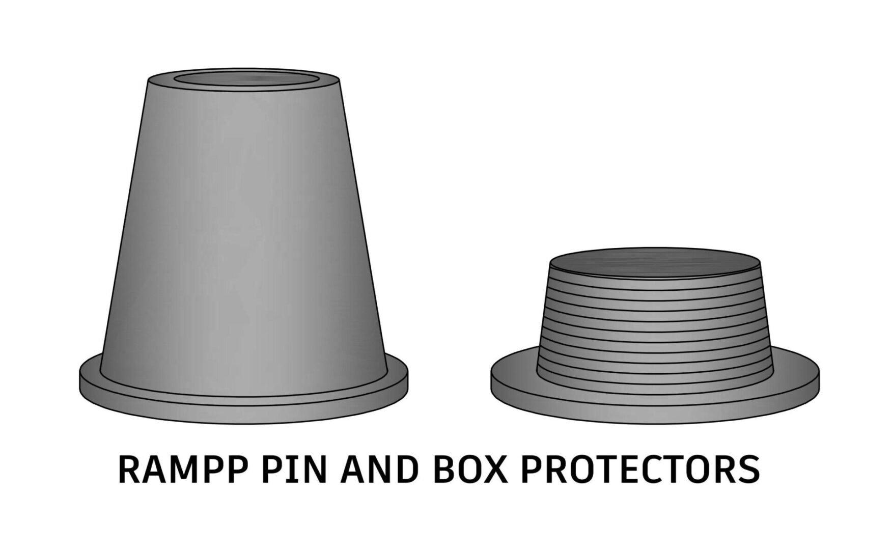 Ensure the longevity of your equipment with Rampp Metal Pin and Box Protectors. Designed to protect the pin and box connections of your drill string, these sturdy protectors offer reliable defense against wear and damage during storage, transportation, and handling. Made from durable materials, our protectors provide an extra layer of security, preserving the integrity of your valuable equipment. Trust Rampp Metal Pin and Box Protectors to safeguard your investment and prolong the lifespan of your drilling tools.